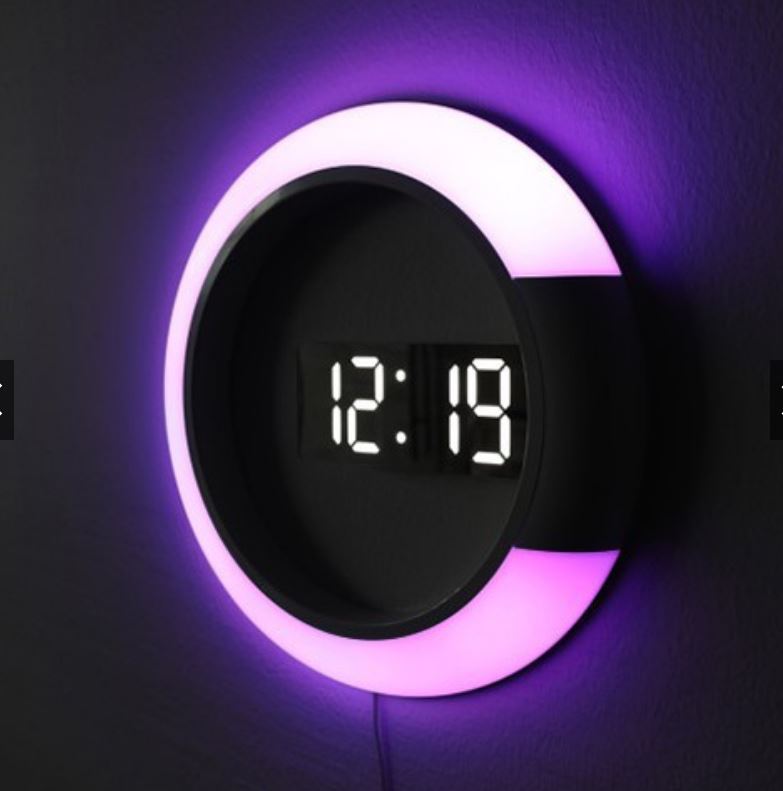 GlowClock - Orologio da parete LED elegante con telecomando e illuminazione dinamica